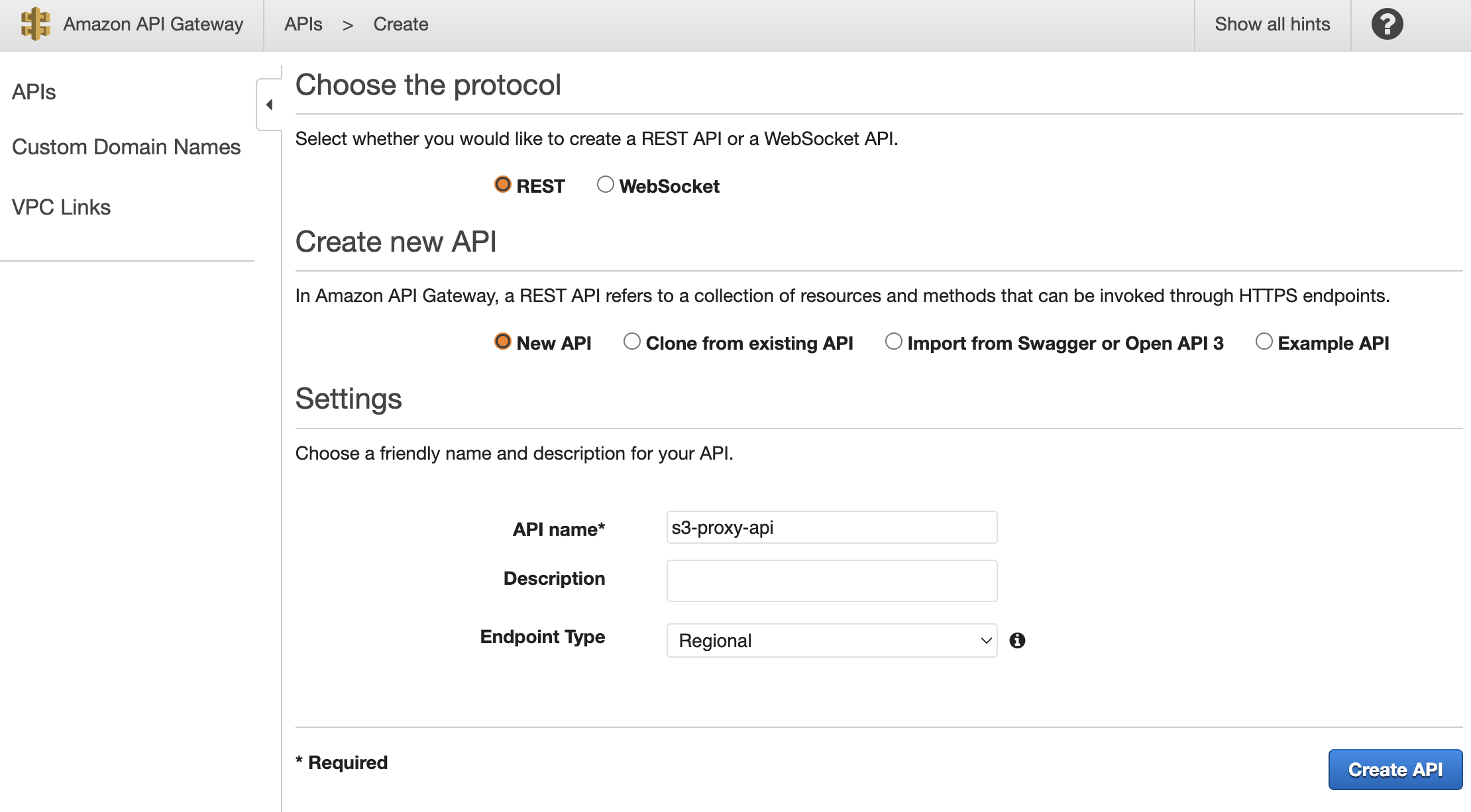 API Gateway new Regional API