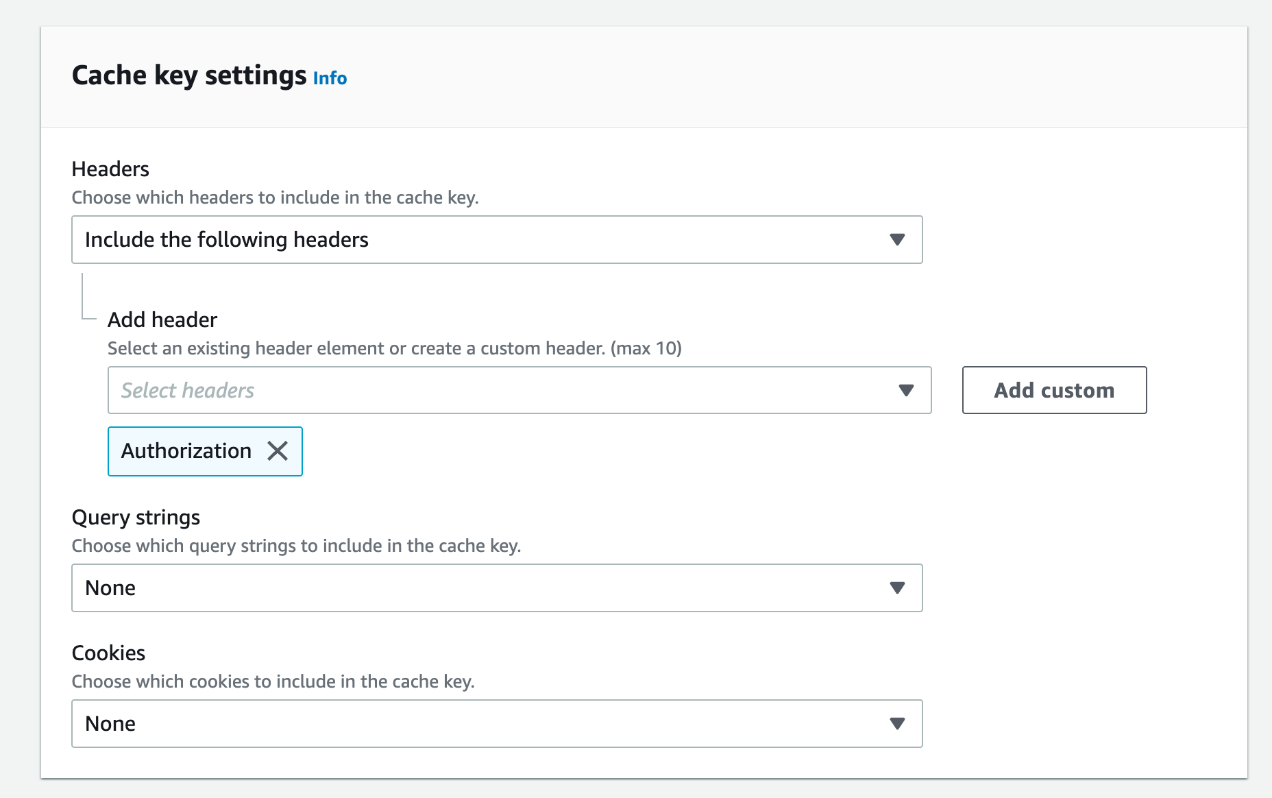 CloudFront Cache Policy - Authorization Header