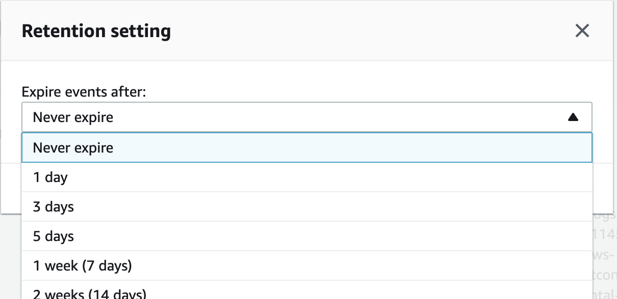 CloudWatch Logs retention